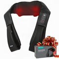 Neck and Shoulder Massager, 3D Deep Tissue Kneading Shiatsu Massager with Heat, Black