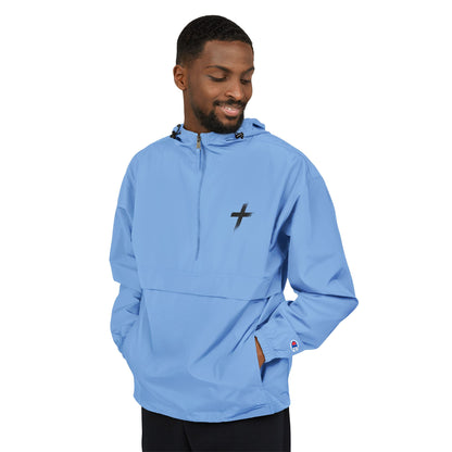 Packable Anorak Jacket — Lightweight Hooded Windbreaker with Cross Logo