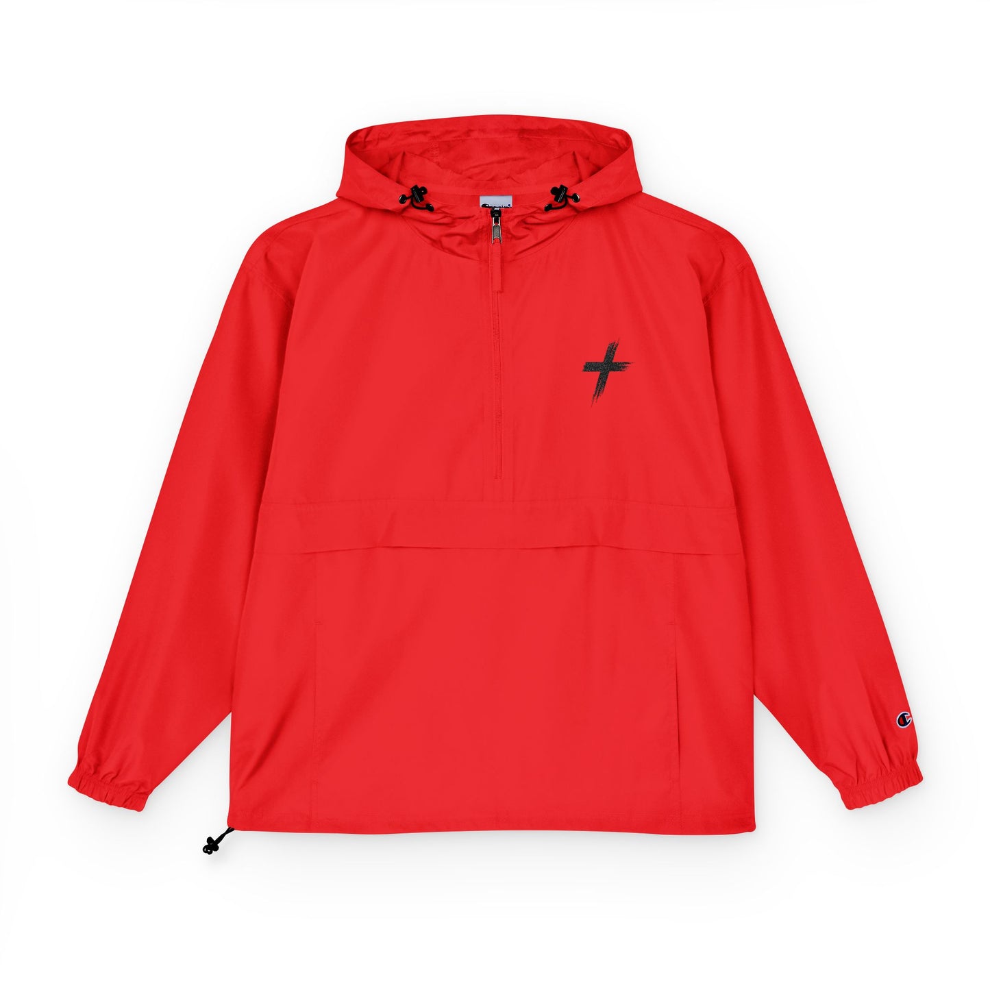 Packable Anorak Jacket — Lightweight Hooded Windbreaker with Cross Logo