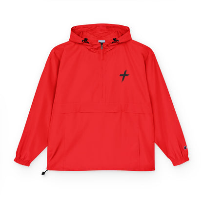 Packable Anorak Jacket — Lightweight Hooded Windbreaker with Cross Logo