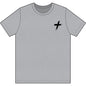 Cross Brush Stroke Chest Logo T-Shirt — Minimal Christian Faith Tee
