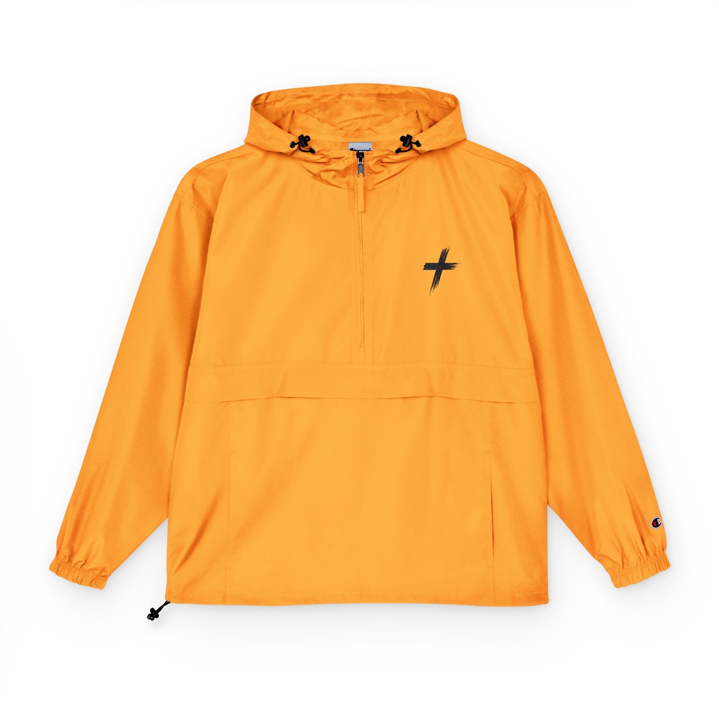 Packable Anorak Jacket — Lightweight Hooded Windbreaker with Cross Logo