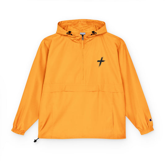 Packable Anorak Jacket — Lightweight Hooded Windbreaker with Cross Logo