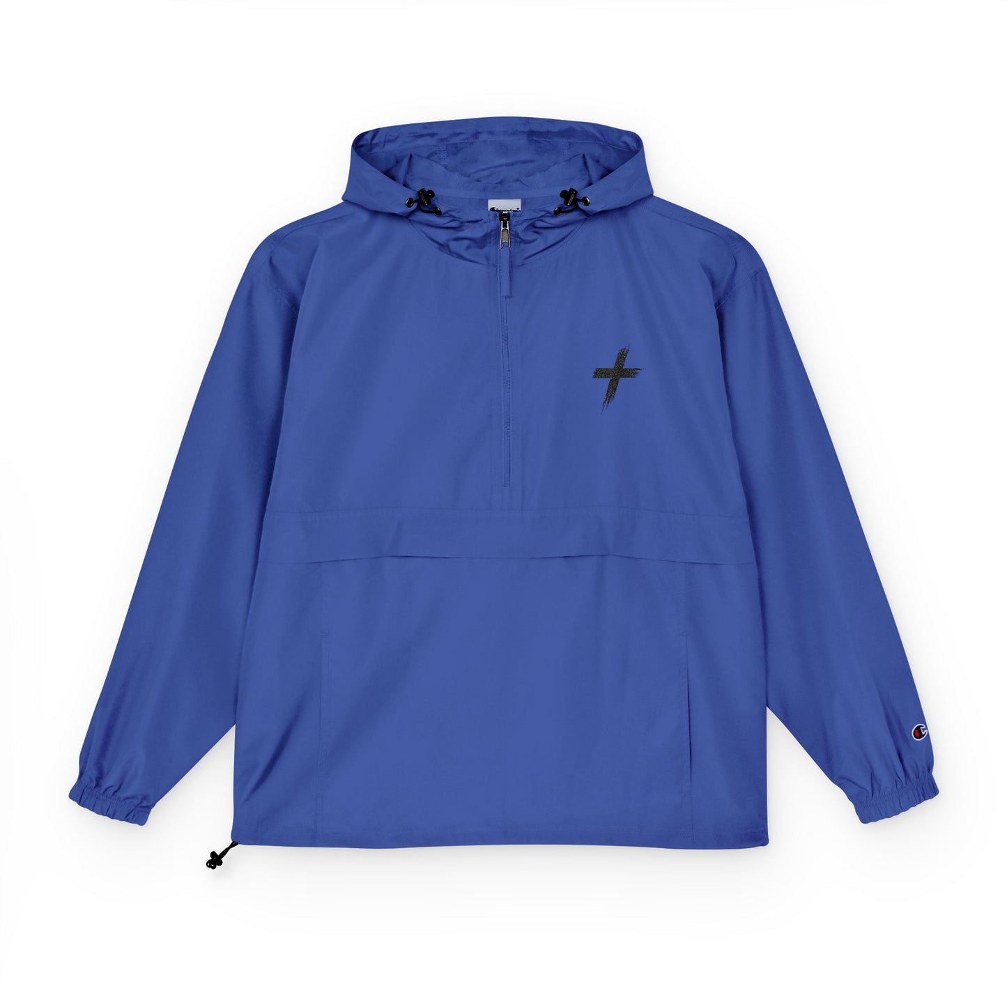 Packable Anorak Jacket — Lightweight Hooded Windbreaker with Cross Logo