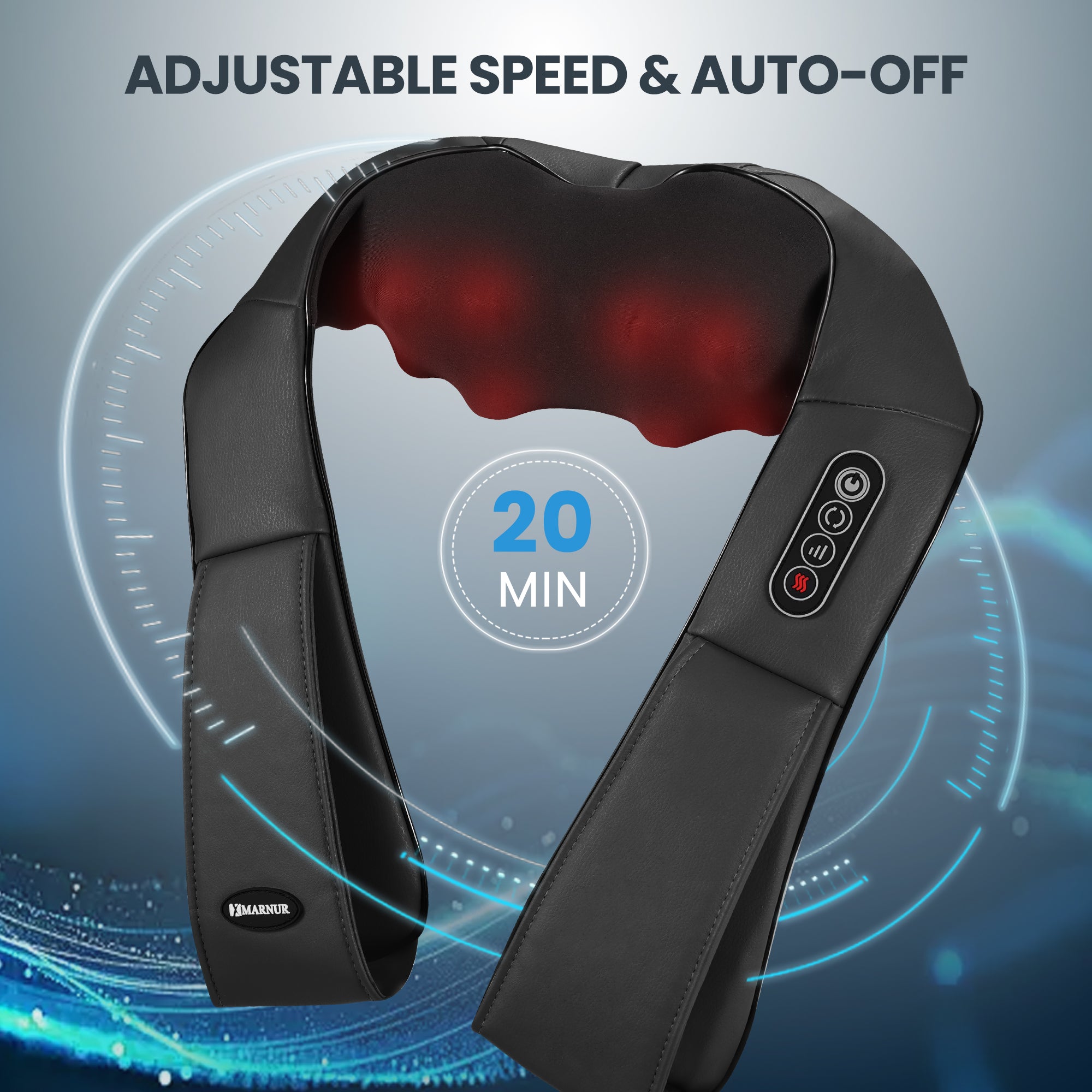 Neck and Shoulder Massager, 3D Deep Tissue Kneading Shiatsu Massager with Heat, Black