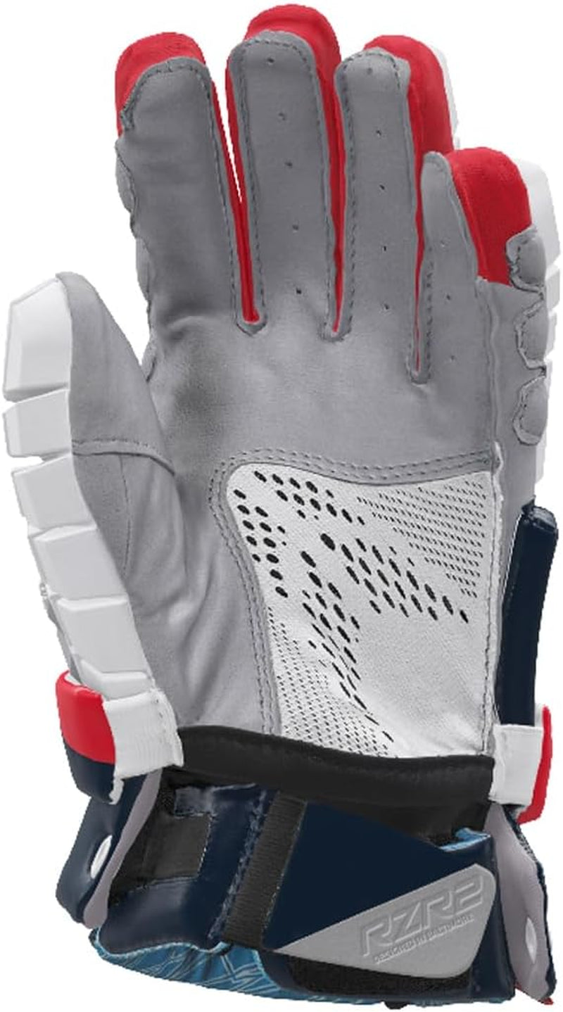 STX Surgeon RZR 2 Lacrosse Glove-Xl/14 Inch-Red/White/Blue