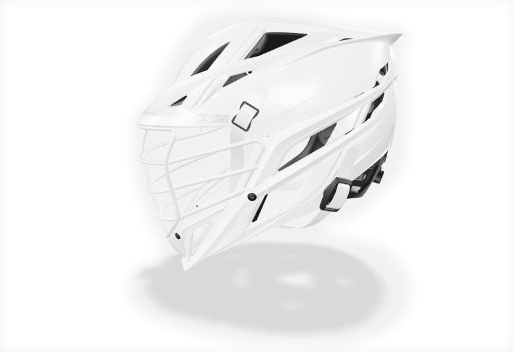 XRS PRO Helmet - White Mask: the Ultimate Protection-First Helmet for Lacrosse Players, White/White