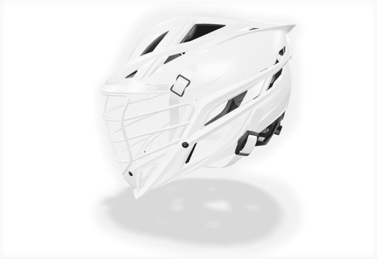 XRS PRO Helmet - White Mask: the Ultimate Protection-First Helmet for Lacrosse Players, White/White