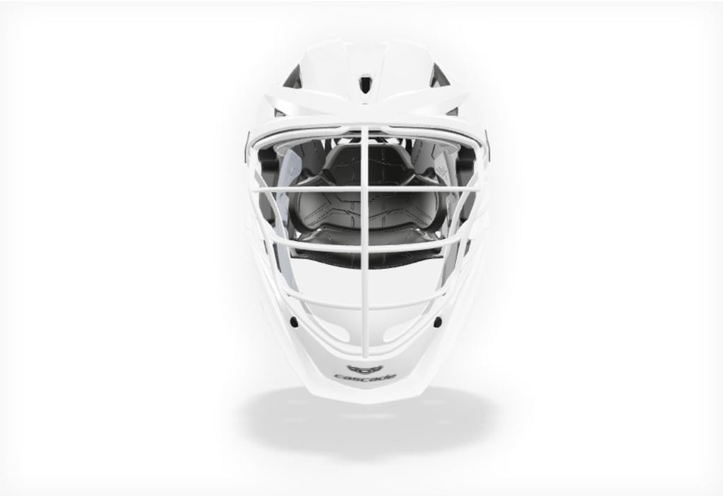 XRS PRO Helmet - White Mask: the Ultimate Protection-First Helmet for Lacrosse Players, White/White