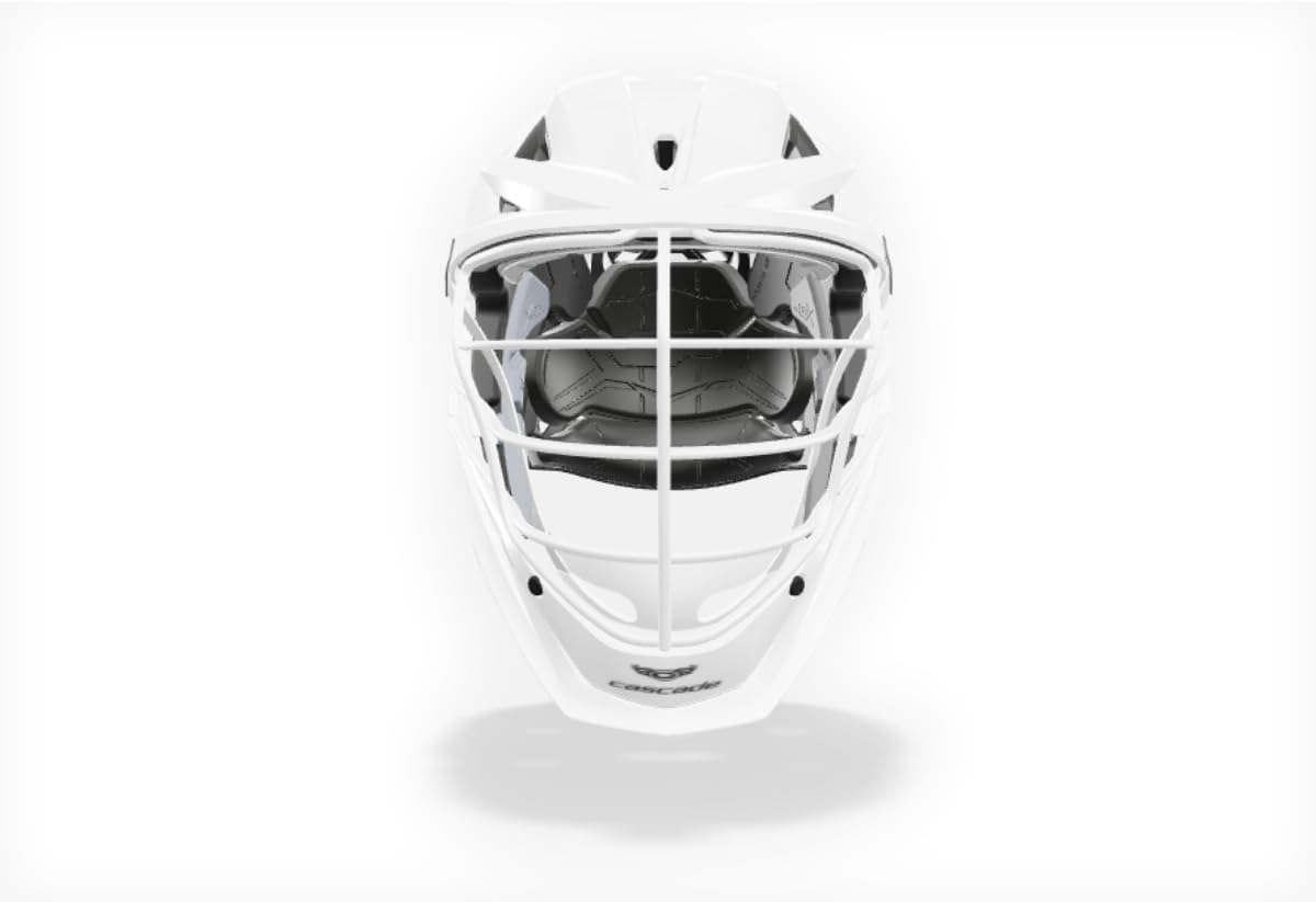 XRS PRO Helmet - White Mask: the Ultimate Protection-First Helmet for Lacrosse Players, White/White