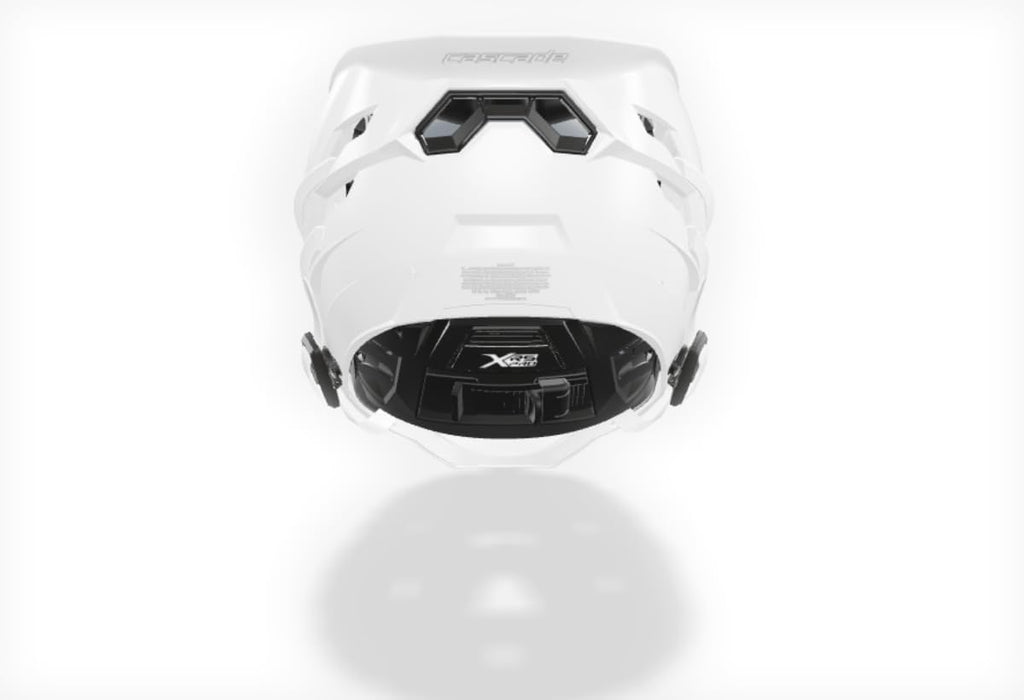 XRS PRO Helmet - White Mask: the Ultimate Protection-First Helmet for Lacrosse Players, White/White