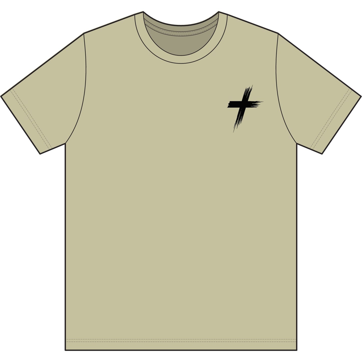 Cross Brush Stroke Chest Logo T-Shirt — Minimal Christian Faith Tee