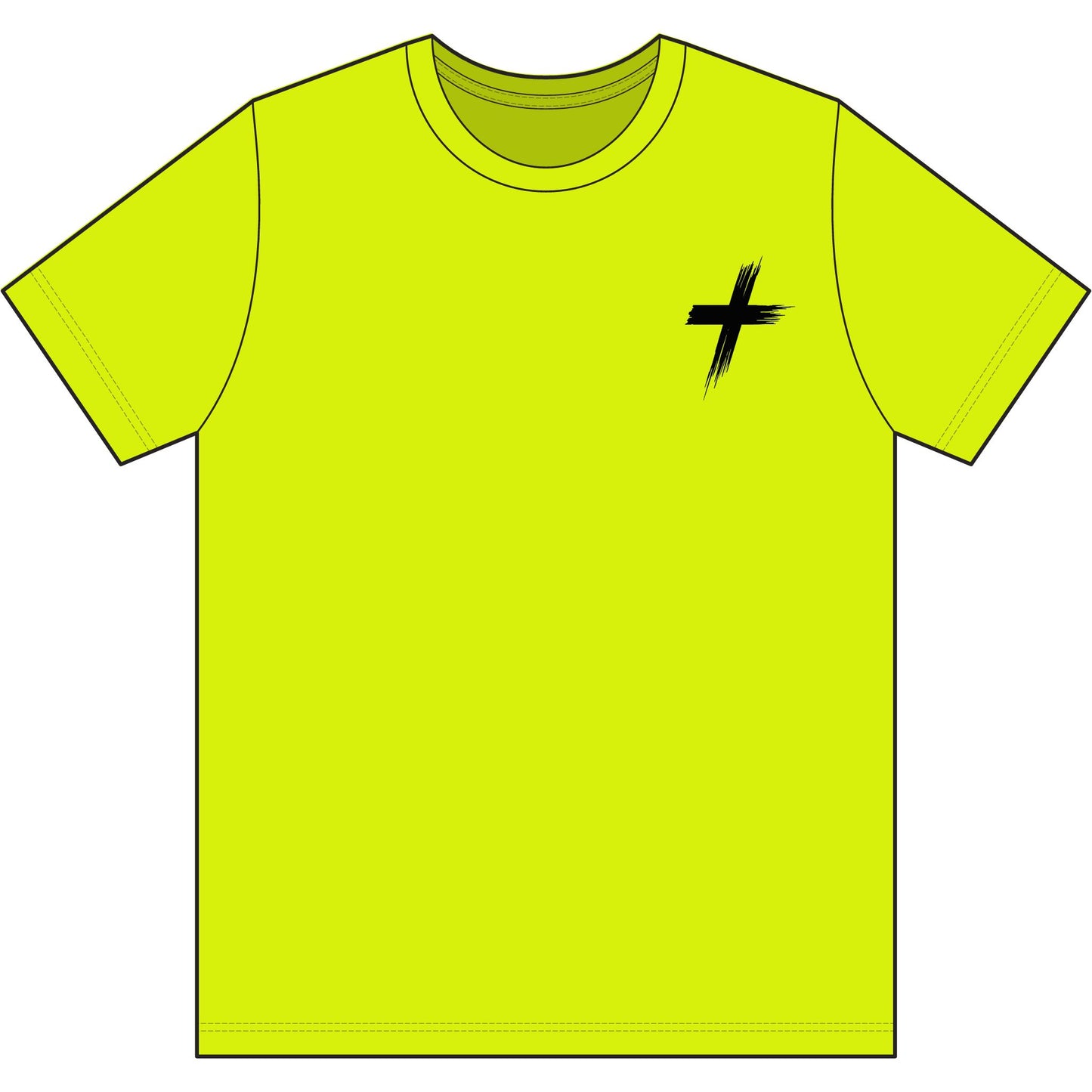 Cross Brush Stroke Chest Logo T-Shirt — Minimal Christian Faith Tee