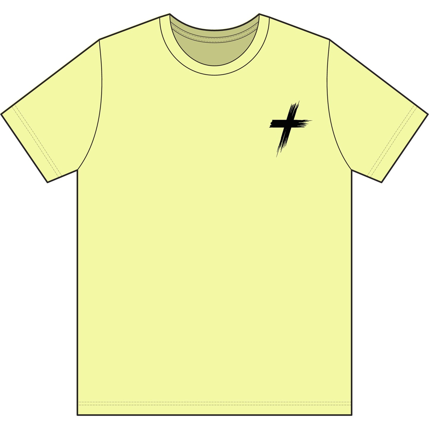 Cross Brush Stroke Chest Logo T-Shirt — Minimal Christian Faith Tee