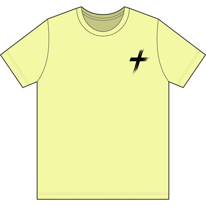 Cross Brush Stroke Chest Logo T-Shirt — Minimal Christian Faith Tee