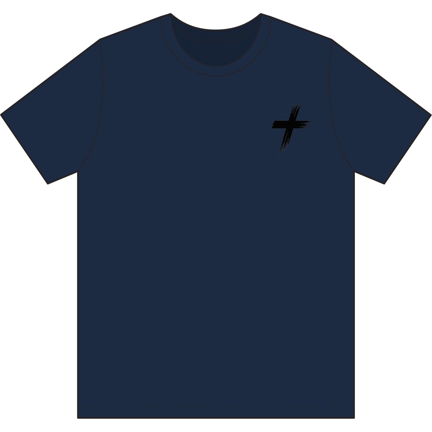 Cross Brush Stroke Chest Logo T-Shirt — Minimal Christian Faith Tee