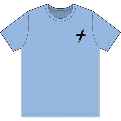 Cross Brush Stroke Chest Logo T-Shirt — Minimal Christian Faith Tee