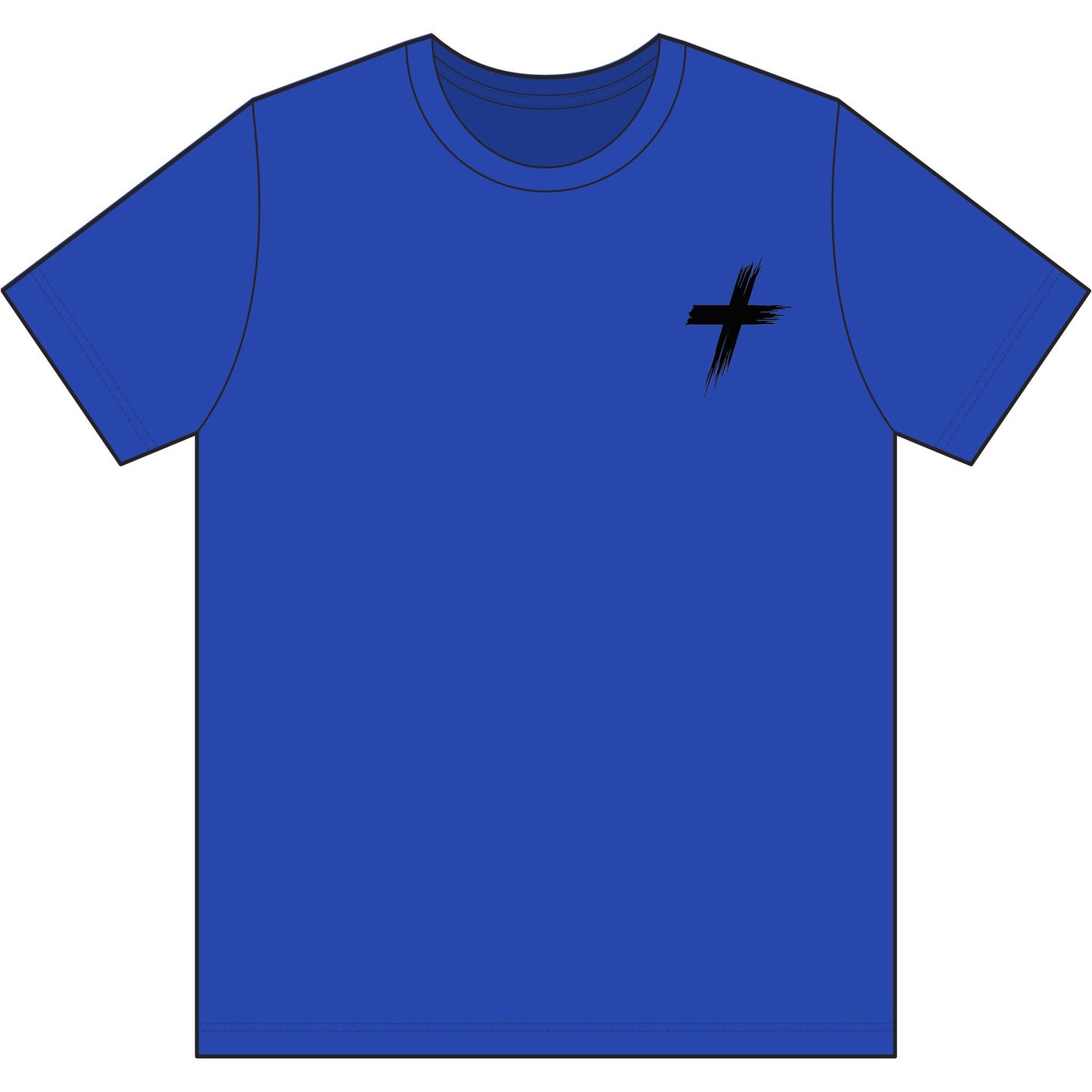Cross Brush Stroke Chest Logo T-Shirt — Minimal Christian Faith Tee