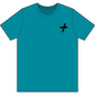 Cross Brush Stroke Chest Logo T-Shirt — Minimal Christian Faith Tee