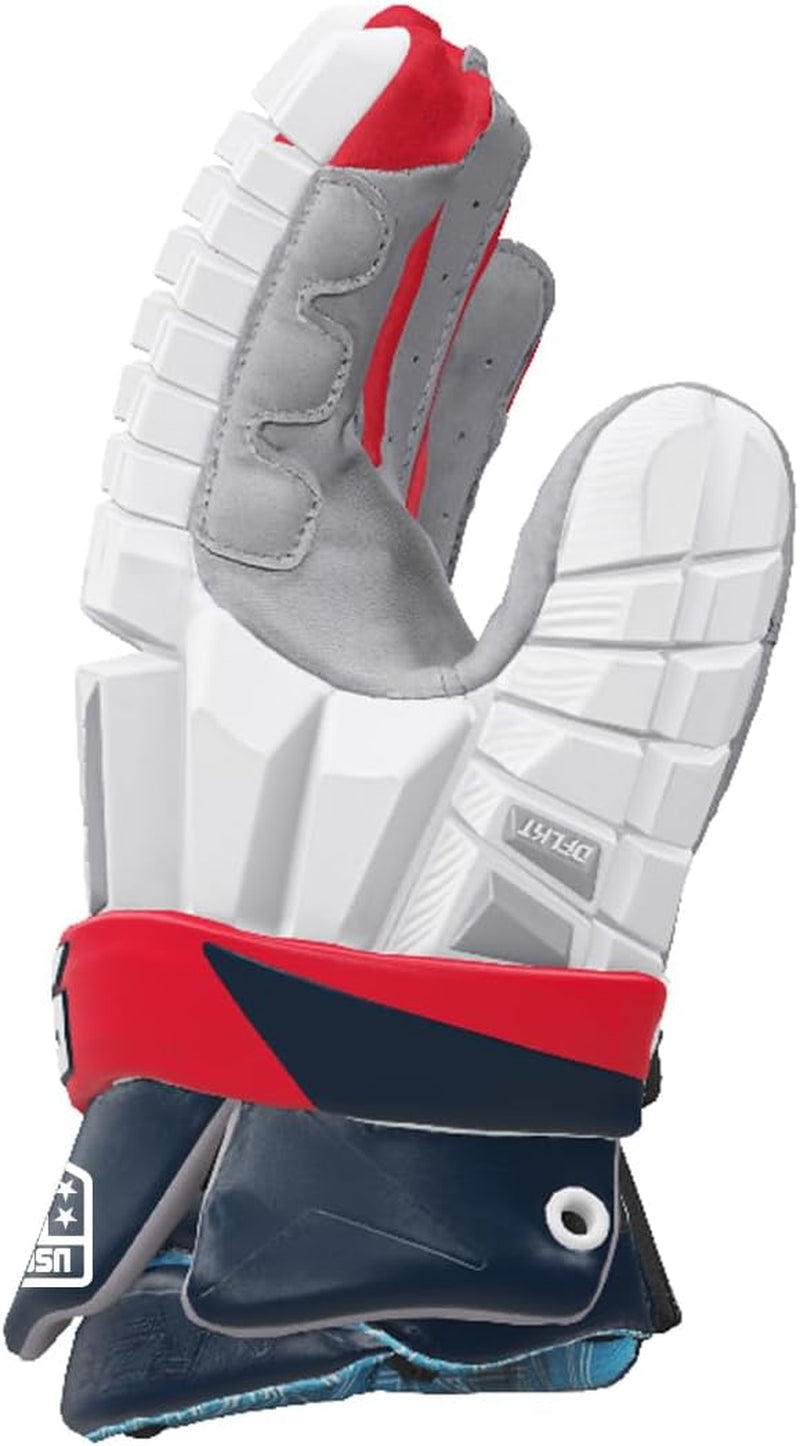 STX Surgeon RZR 2 Lacrosse Glove-Xl/14 Inch-Red/White/Blue