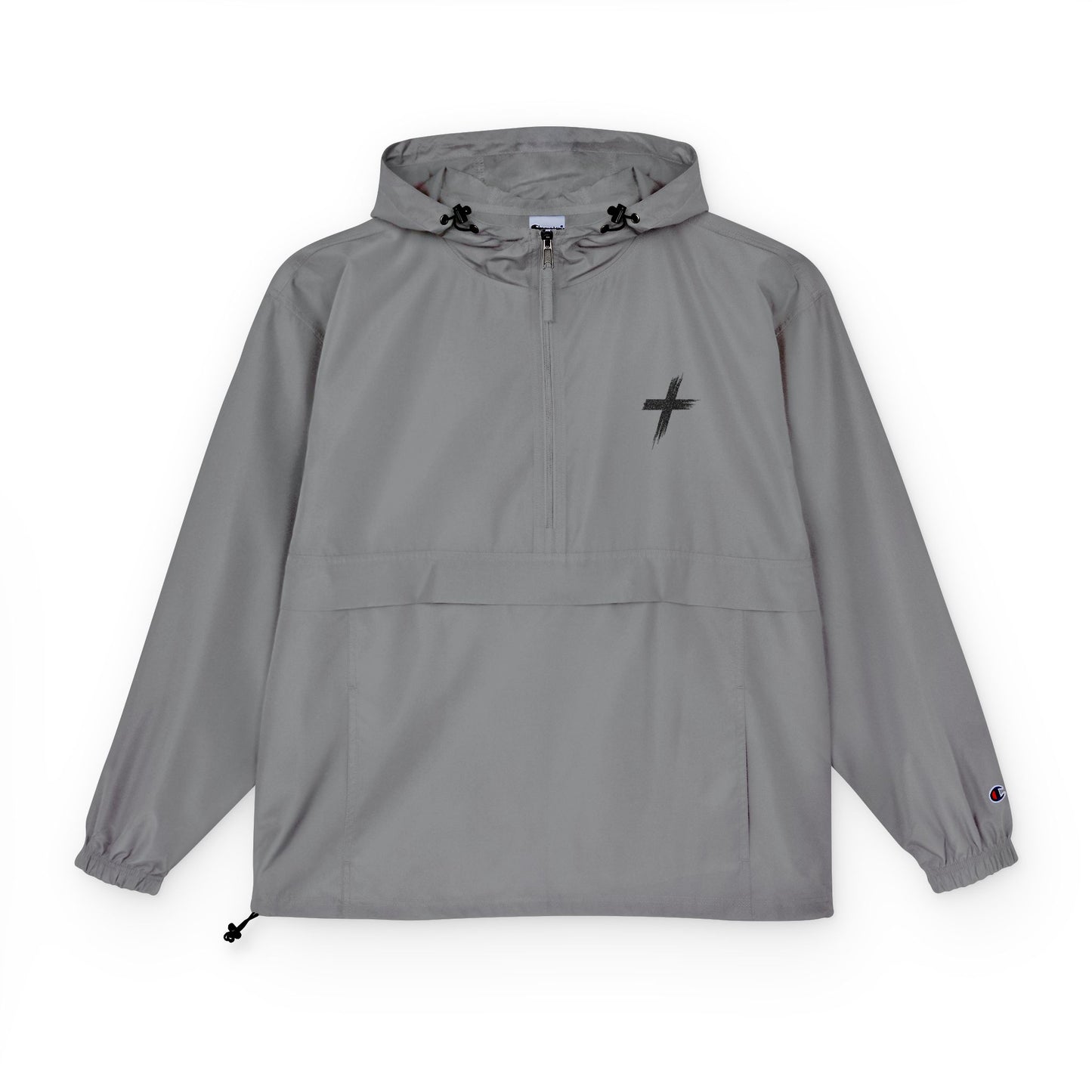 Packable Anorak Jacket — Lightweight Hooded Windbreaker with Cross Logo
