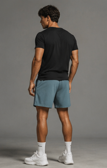 Pique Gym Shorts — Minimal Cross Logo Athletic Shorts