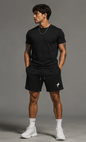 Pique Gym Shorts — Minimal Cross Logo Athletic Shorts