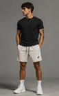 Pique Gym Shorts — Minimal Cross Logo Athletic Shorts
